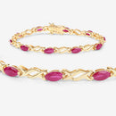 5.00 Carat Genuine Ruby 10K Yellow Gold Bracelet