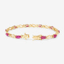 5.00 Carat Genuine Ruby 10K Yellow Gold Bracelet