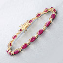 8.00 Carat Genuine Ruby 10K Yellow Gold Bracelet