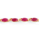 8.00 Carat Genuine Ruby 10K Yellow Gold Bracelet