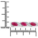 7.78 Carat Genuine Ruby and White Diamond 10K White Gold Bracelet