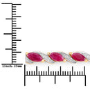 7.78 Carat Genuine Ruby and White Diamond 10K Yellow Gold Bracelet