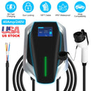 Level 2 Electric Vehicle Charger EV Wall Charger Car Charging Station with 2 Swipecards Digital Display Gun Locking for Home Garage