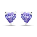 0.90 Carat Genuine Tanzanite .925 Sterling Silver Earrings