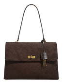 Autumn Winter Suede-Effect Large Tote Messenger Bag