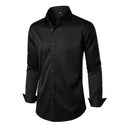 Elegant Business Formal Solid-color Long-sleeve Mens Shirt