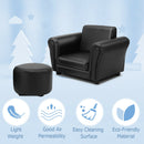 Kids Single Armrest Couch Sofa with Ottoman