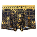 Summer Men's Ice Silk Retro Printed Antibacterial Shorts
