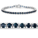 12.04 Carat Genuine Blue Sapphire .925 Sterling Silver Bracelet