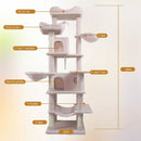 68in Multi-Level Cat Tree Tower with Hammocks & Scratching Posts