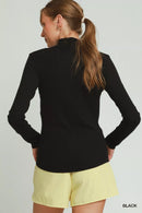 Umgee Long Sleeve Mock Neck Top
