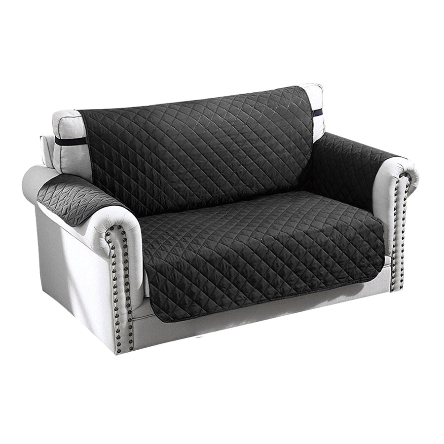 Reversible Sofa Cover Chair Loveseat Couch Microfiber Slipcover Cushion Furniture Protector Shield Water-Resistant w/ Elastic Strap for Kids Pet Dog C