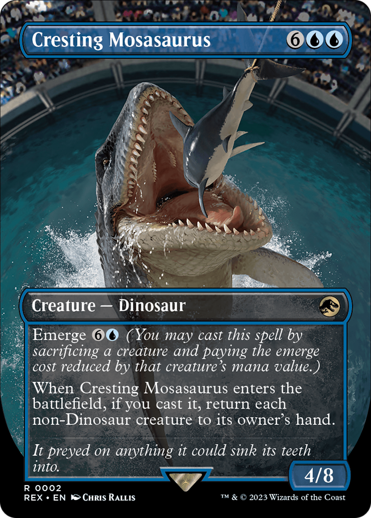Cresting Mosasaurus (REX-002) - Jurassic World Collection (Borderless) Foil