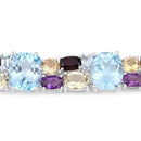 51.36 Carat Genuine Multi Stones .925 Sterling Silver Bracelet