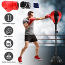 Punching Bag with Stand Free Standing Boxing Ball for Adults 43.3-63in Height Adjustable Boxing Bag with Gloves Wrist Sleeves Stable Suction Base for