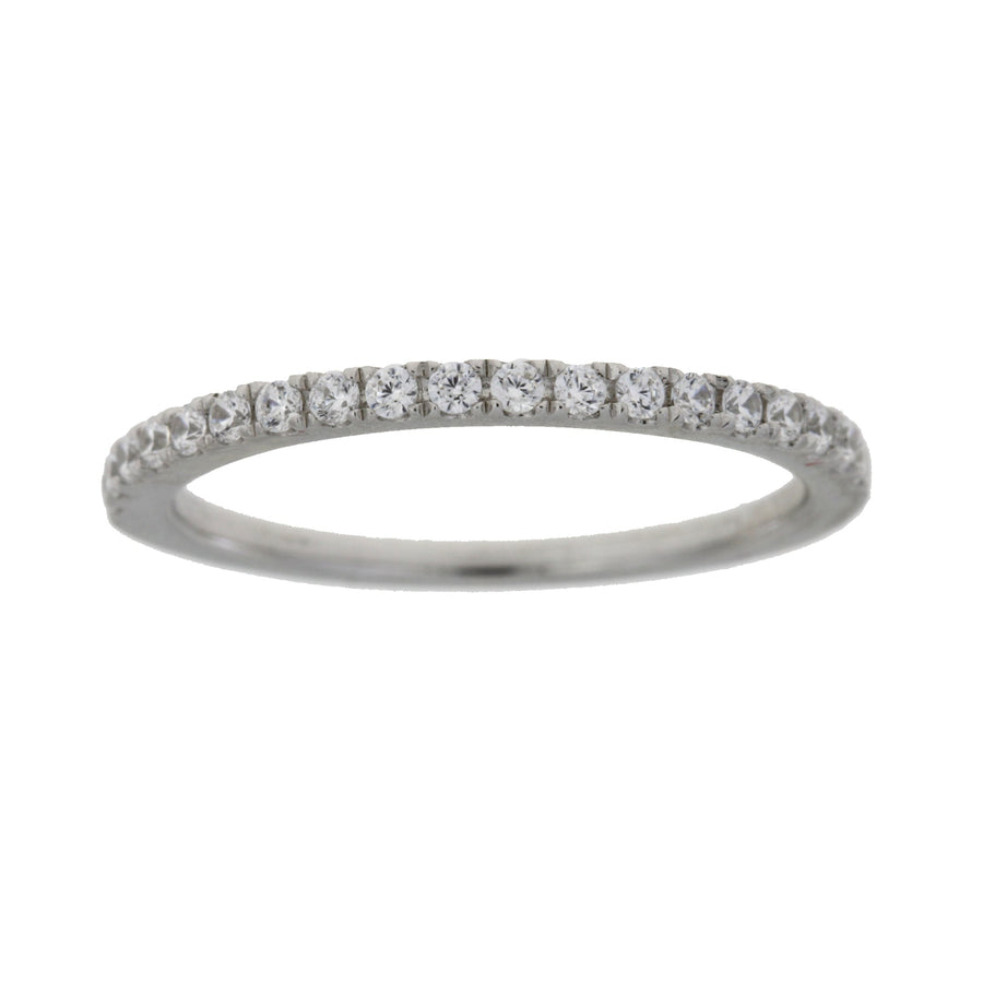 Cubic Zirconium Wedding Band Ring Sterling Silver