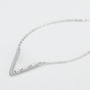 S925 Sterling Silver Temperamental Girl's V-shaped Pendant Necklace