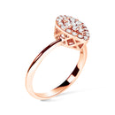 10K Rose Gold 3/8 Cttw Composite Diamond Pear Shaped Halo Promise Ring (I-J Color, I2-I3 Clarity) - Size 6