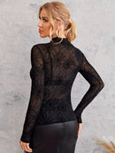 Spider Web Print Long Sleeve Blouse