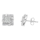 .925 Sterling Silver 1/2 Cttw Round-Cut Diamond Stud Earrings (I-J Color, I1-I2 Clarity)