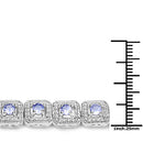 2.40 Carat Genuine Tanzanite .925 Sterling Silver Bracelet