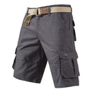 Men's Washed Cotton Multi Pocket Casual Cargo Knee Length Shorts