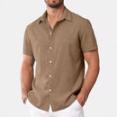 Mens Short-Sleeved Printed Casual Shirt