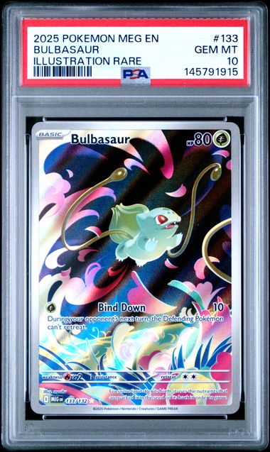 2025 POKEMON MEG EN-MEGA EVOLUTION #133 BULBASAUR ILLUSTRATION RARE PSA GEM MT 10