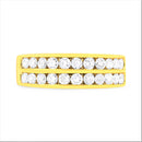 10K Yellow Gold Two-Row Diamond Band Ring (1 Cttw, J-K Color, I1-I2 Clarity) - Size 6