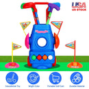 Toddler Golf Set with 4 Balls 4 Clubs 2 Holes 2 Flags Golf Cart Indoor Outdoor Golf Game Gift For 3-5 Years Old Kids
