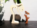 DIY Wooden Dog Figurine Sculpture Home Decor