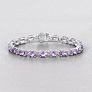 14.40 Carat Genuine Amethyst .925 Sterling Silver Bracelet