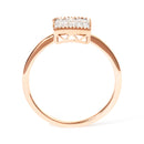 10K Rose Gold 1/3 Cttw Invisible Set Princess Cut Diamond Composite Square Shape Ring for Women (H-I color, I1-I2 clarity) - Size 7