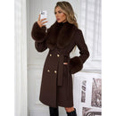 Elegant Double-breasted Trench Coat With A Tie Belt