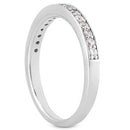 14k White Gold Pave Diamond Wedding Ring Band Set 1/2 Around