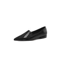 Stitched Leather Pointed Low-Cut Shoes