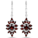20.24 Carat Genuine Garnet .925 Sterling Silver 3 Piece Jewelry Set (Ring, Earrings, and Pendant w/ Chain)