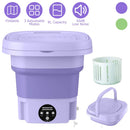 Portable Washing Machine Foldable Laundry Machine with Detachable Drain Basket 3 Modes Electric Clothes Washer for Underwear Socks Towels Baby Clothes