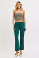 RISEN High Rise Ankle Flare Patch Pocket Jeans