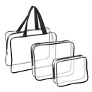 3Pcs Clear Travel Bags Waterproof Cosmetic Makeup Lotion Toiletry Wash Handbags Transparent Holder Pouch Kits For Swimming Travel Hotel