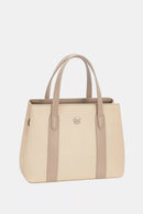 David Jones Canvas Handbag with Leather Trim