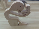 DIY Wooden Dog Figurine Sculpture Home Decor