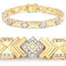 0.98 Carat Genuine White Diamond .925 Sterling Silver Bracelet
