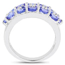 2.72 Carat Genuine Tanzanite .925 Sterling Silver Ring