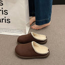 Retro Home Baotou Slippers Simple Lace Thick Bottom Half Dragging