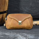 Men Waist Pack Genuine Leather Retro Cell Phone
