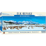 Elk Refuge, Wyoming 1000 Piece Panoramic Jigsaw Puzzle
