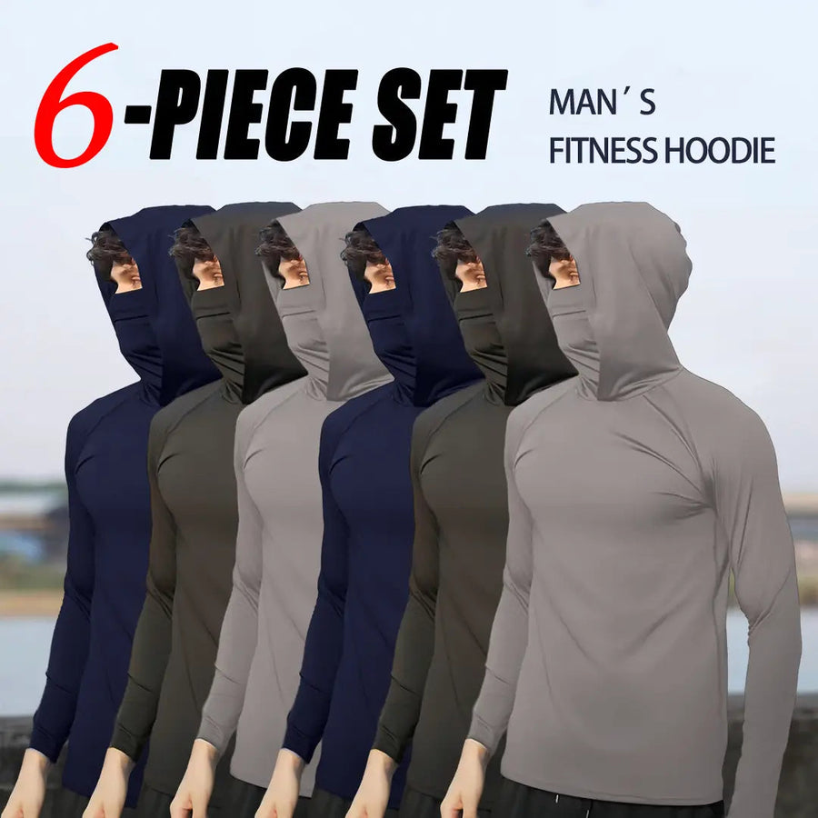 6-Pack Mens Quick-Dry Sports Hoodie