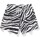 Casual Mens Wide-leg Printed Pinhole Shorts