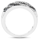 0.62 Carat Genuine Blue Diamond and White Diamond .925 Sterling Silver Ring
